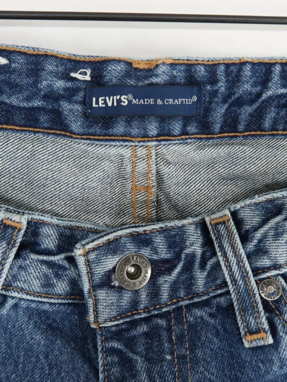 Levis Made & Crafted Jeans Mens 29 Blue Draft Wide Taper Crop‎ Distressed Cotton